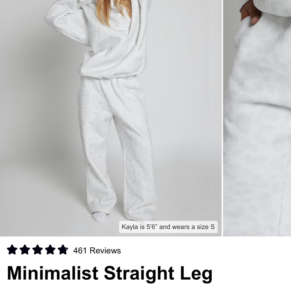 Comfrt Sweats: Women's Minimalist Set in Snow Leopard - Picture 3 of 9